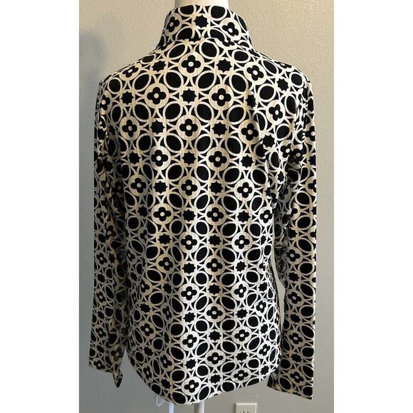 IBKUL 1/4 Zip Pullover Mesh Vent Medallion Print Long Sleeve SPF 50 Womens Med - Picture 3 of 11